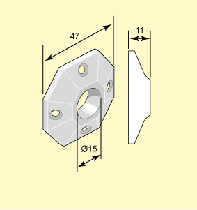 Tryckesbricka nickel, åttkantig