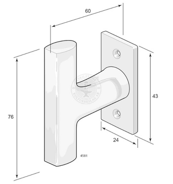 Spanjolett handtag i Nickel