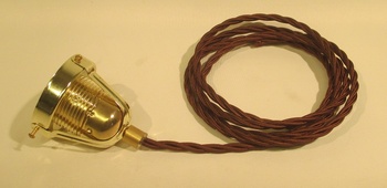 Upphängning till skomakarlampor med brun kabel