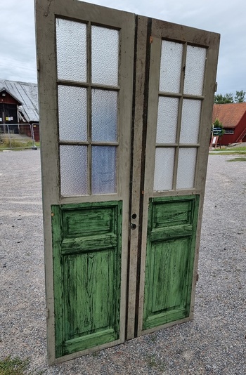 Dubbeldörr med glas, 122 x 220 cm, Finns på Överjärva