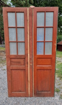 Dubbeldörr med glas, 122 x 220 cm, Finns på Överjärva