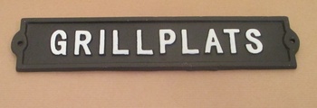 Gjutjärnsskylt: Grillplats
