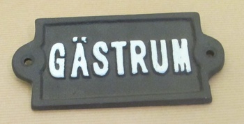 Gjutjärnsskylt: Gästrum