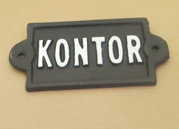 Gjutjärnsskylt: Kontor