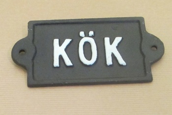 Gjutjärnsskylt: Kök