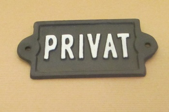 Gjutjärnsskylt: Privat