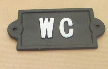 Gjutjärnsskylt: WC