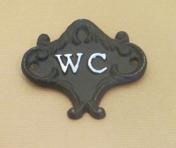 Gjutjärnsskylt: WC, liten