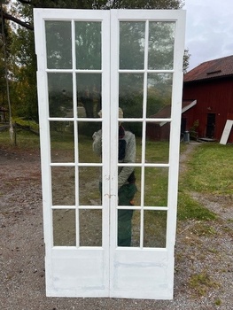 Dubbeldörrar med glas 117 x 248 cm, Finns på Överjärva