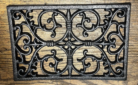 Rektangulär ventil, ornamenterad