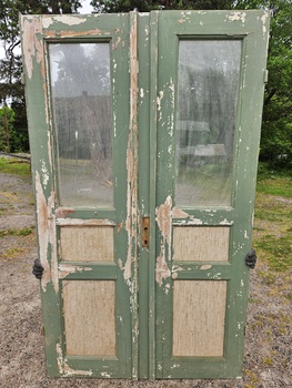 Pardörr med glas, 119x201cm, finnspå Överjärva