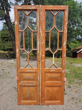 Pardörr med glas, 112x223, finns på Överjärva