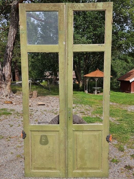 Pardörr med glas, 119x234, finns på Överjärva byggnadsvård