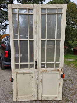 Pardörr med glas, 120x218, finns på Överjärva byggnadsvård