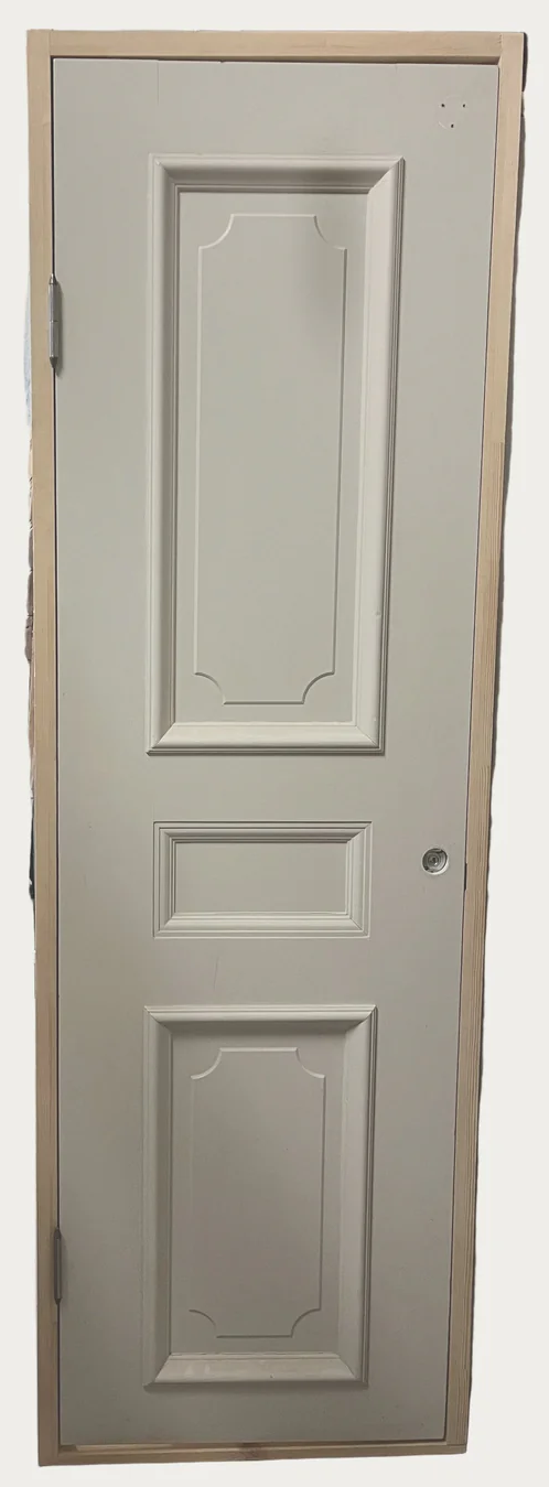 3 speglad enkeldörr med karm