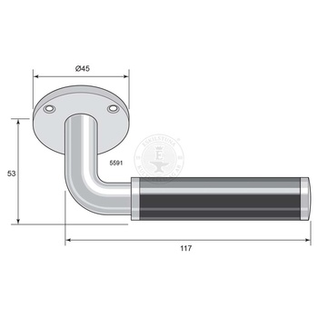 Dörrtrycke funkis svart handtag