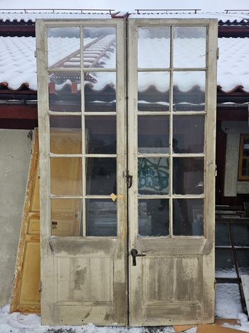 Pardörr med glas, 158x271, finns på Överjärva Byggnadsvård