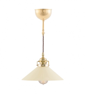 Skomakarlampa i mässing, krokmontage med spindelfattning, exkl skärm