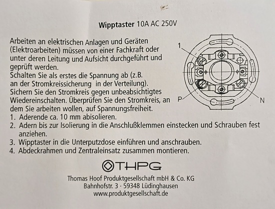 Vippbrytare i bakelit, fjädrande