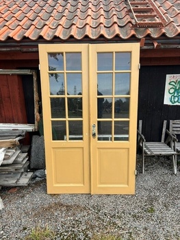 Dubbeldörr med glas, 130-140x211