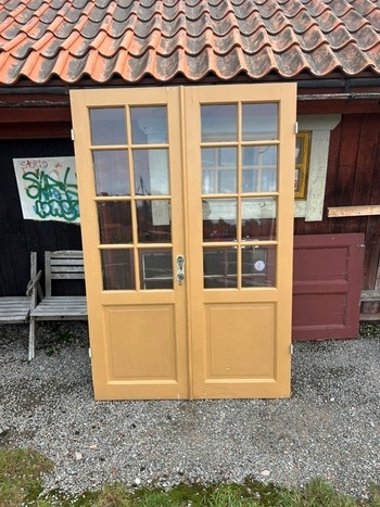 Dubbeldörr med glas, 130-140x211