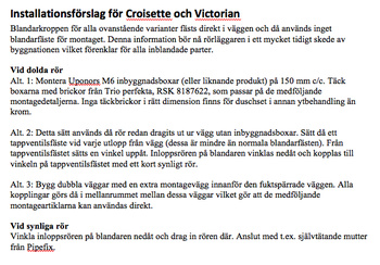 Croisette kar & duschset m termostat