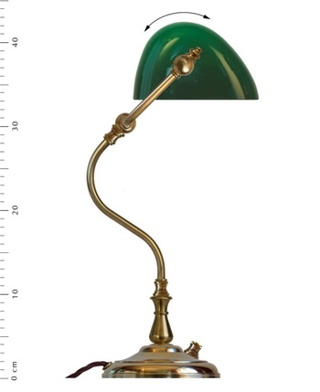 Bankirlampa Mässing, med grön skärm beställningsvara