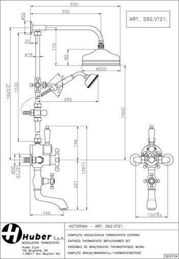 Victorian kar & duschset m termostat