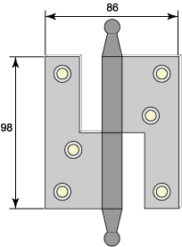 Gångjärn m fia-knopp 98 mm