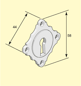 Nyckelskylt mässing, romb