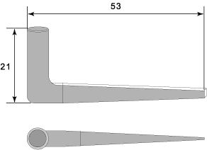 Fönsterhake handsmidd, 1700-tal