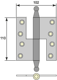 Gångjärn m fia-knopp 110 mm