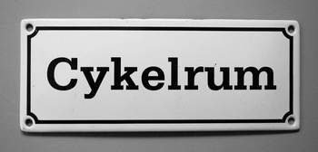 Emaljskylt Cykelrum