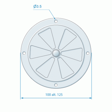 Rosettventil i mässing 100 mm