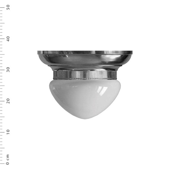 Frödingeplafond i nickel m vitt glas, 200 mm