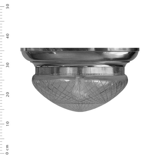 Frödingeplafond i nickel m slipat klarglas, 300 mm, beställningsvara