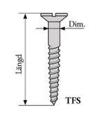 Spårskruv försänkt järn, TFS 6 3/4 , 200st